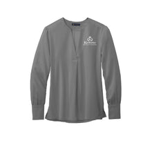 Load image into Gallery viewer, Kimberley Development: Brooks Brothers Open-Neck Satin Blouse - Womens-Soft and Spun Apparel Orders