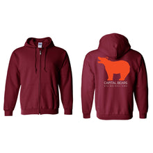 Load image into Gallery viewer, Capital Bears Full-Zip Hooded Sweatshirt - Adult-Soft and Spun Apparel Orders