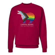 Load image into Gallery viewer, Capital Bears Pride Flag Crewneck Sweatshirt - Adult-Soft and Spun Apparel Orders