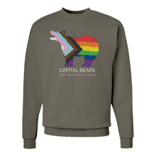 Load image into Gallery viewer, Capital Bears Pride Flag Crewneck Sweatshirt - Adult-Soft and Spun Apparel Orders