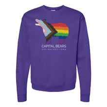 Load image into Gallery viewer, Capital Bears Pride Flag Crewneck Sweatshirt - Adult-Soft and Spun Apparel Orders