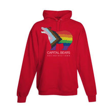 Load image into Gallery viewer, Capital Bears Pride Flag Hooded Sweatshirt - Adult-Soft and Spun Apparel Orders