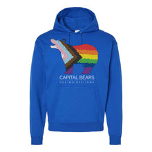 Load image into Gallery viewer, Capital Bears Pride Flag Hooded Sweatshirt - Adult-Soft and Spun Apparel Orders