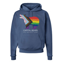 Load image into Gallery viewer, Capital Bears Pride Flag Hooded Sweatshirt - Adult-Soft and Spun Apparel Orders