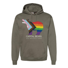 Load image into Gallery viewer, Capital Bears Pride Flag Hooded Sweatshirt - Adult-Soft and Spun Apparel Orders