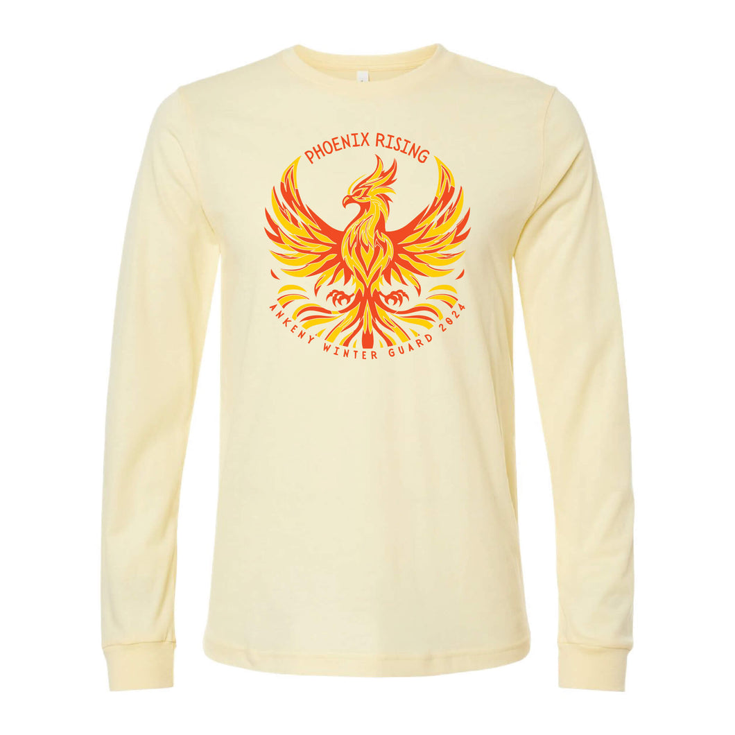 Ankeny Winter Guard 2024 Phoenix Rising Long Sleeve T-Shirt - Adult-Soft and Spun Apparel Orders
