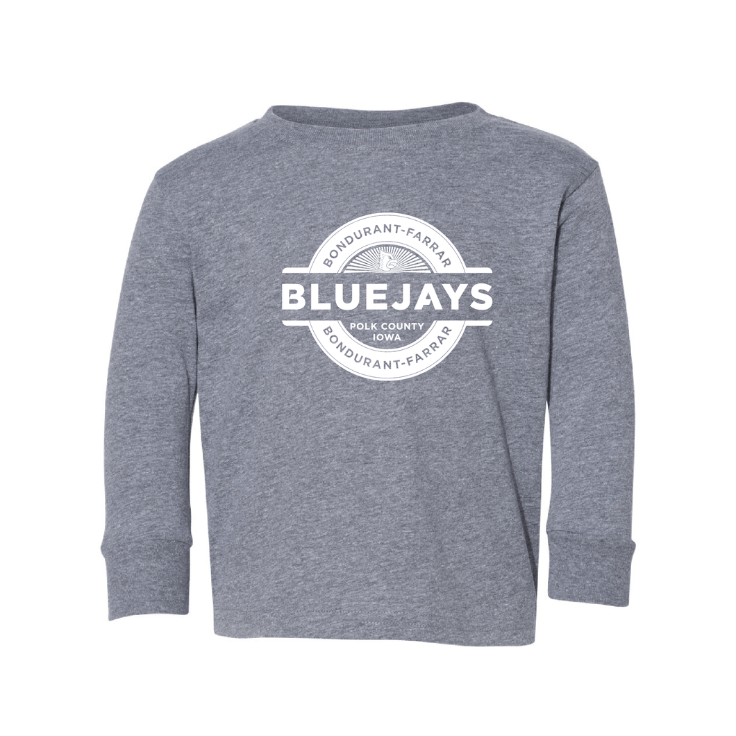 Bluejays Seal - Long Sleeve Crewneck T-Shirt - Toddler-Soft and Spun Apparel Orders
