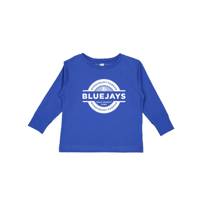 Bluejays Seal - Long Sleeve Crewneck T-Shirt - Toddler-Soft and Spun Apparel Orders