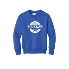 Load image into Gallery viewer, Bluejays Seal - Crewneck Sweatshirt - Youth-Soft and Spun Apparel Orders
