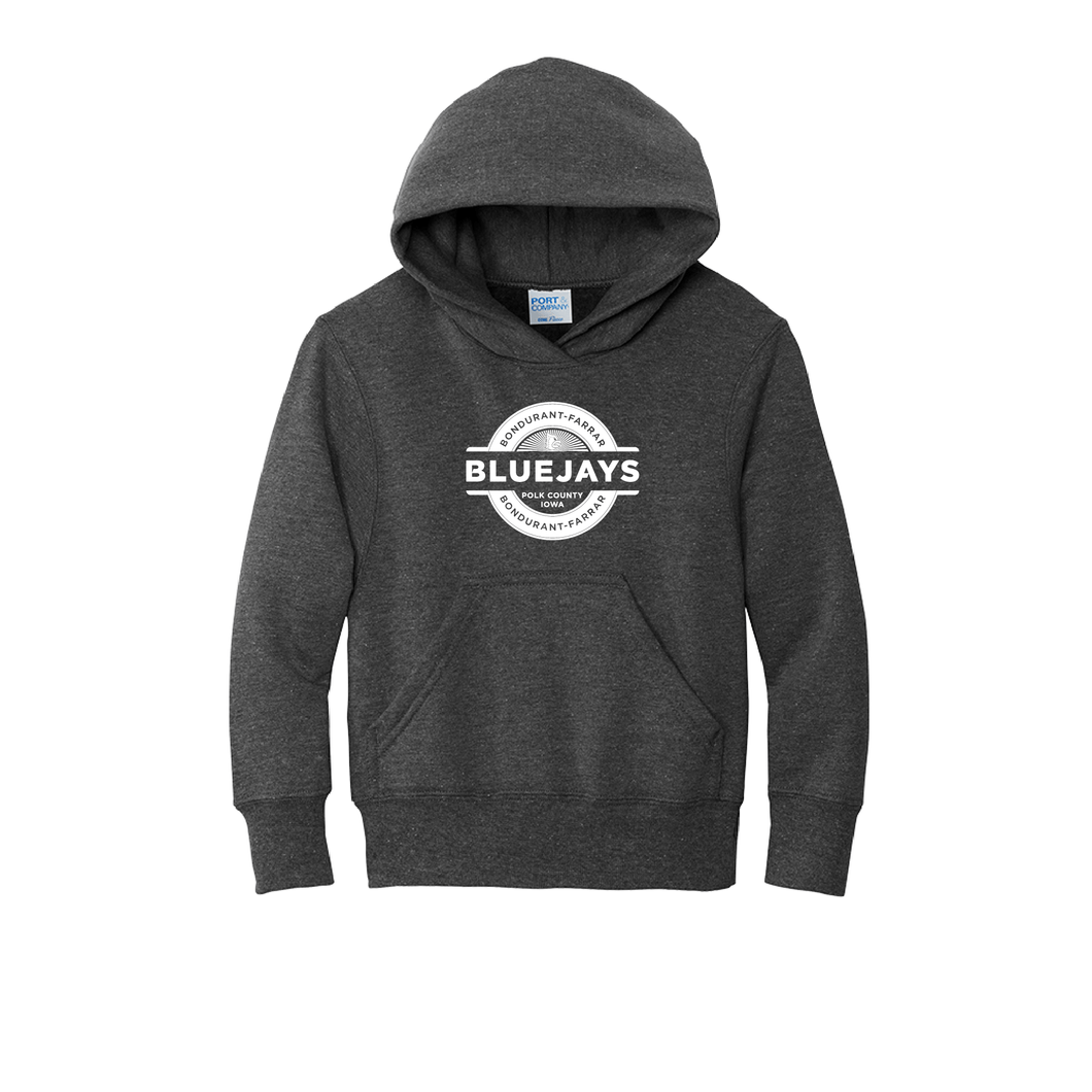 Bluejays Seal - Hooded Sweatshirt - Youth-Soft and Spun Apparel Orders