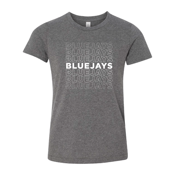 Bluejays Fade - Crewneck T-Shirt - Youth-Soft and Spun Apparel Orders