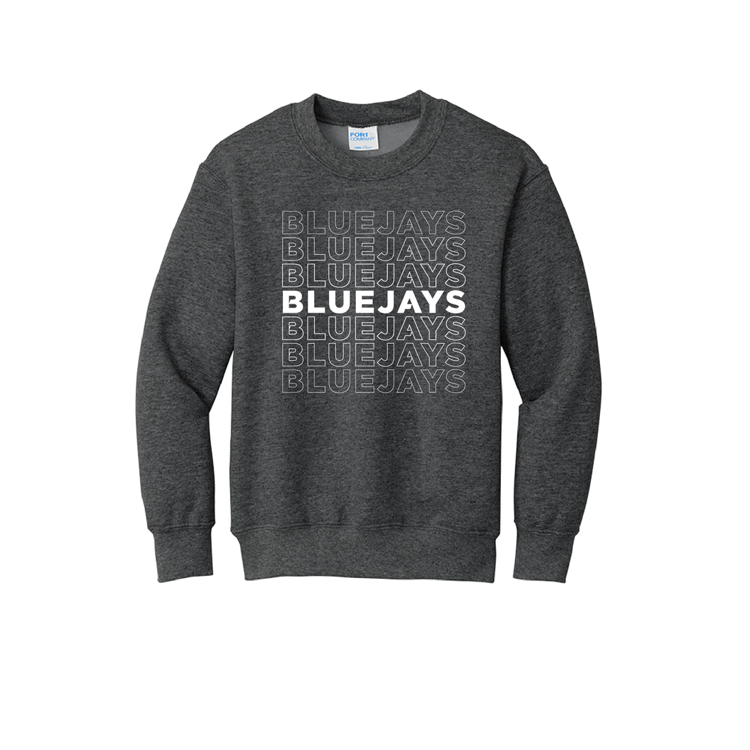 Bluejays Fade - Crewneck Sweatshirt - Youth-Soft and Spun Apparel Orders