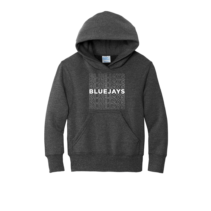 Bluejays Fade - Hooded Sweatshirt - Youth-Soft and Spun Apparel Orders