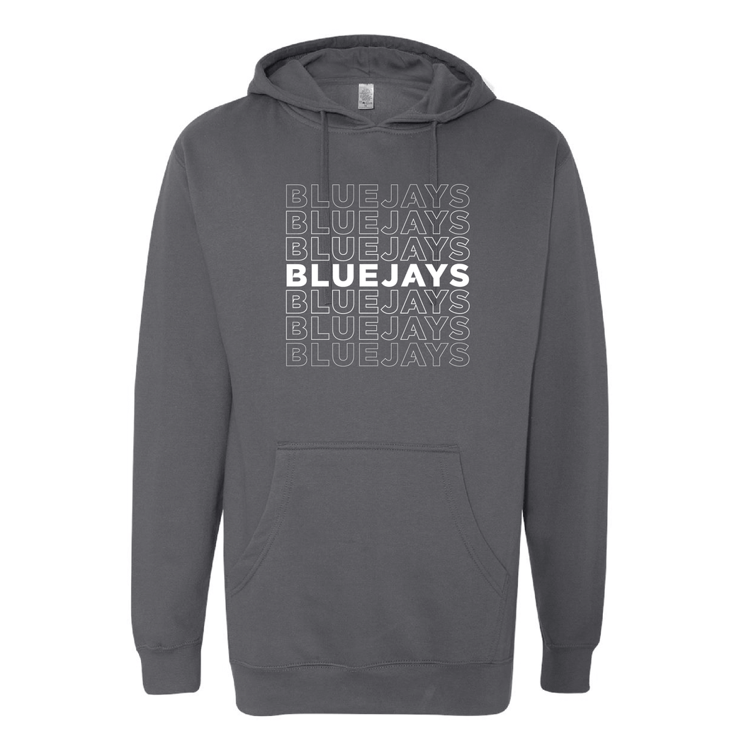 Bluejays Fade - Hooded Sweatshirt - Adult-Soft and Spun Apparel Orders