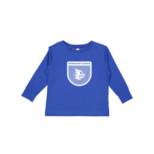 Load image into Gallery viewer, Bluejays Shield - Long Sleeve Crewneck T-Shirt - Toddler-Soft and Spun Apparel Orders
