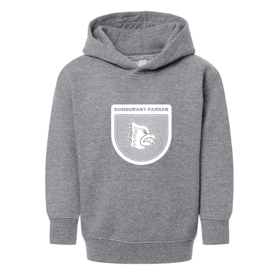 Bluejays Shield - Hooded Sweatshirt - Toddler-Soft and Spun Apparel Orders