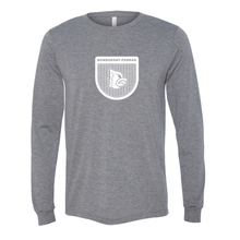 Load image into Gallery viewer, Bluejays Shield - Long Sleeve Crewneck T-Shirt - Adult-Soft and Spun Apparel Orders
