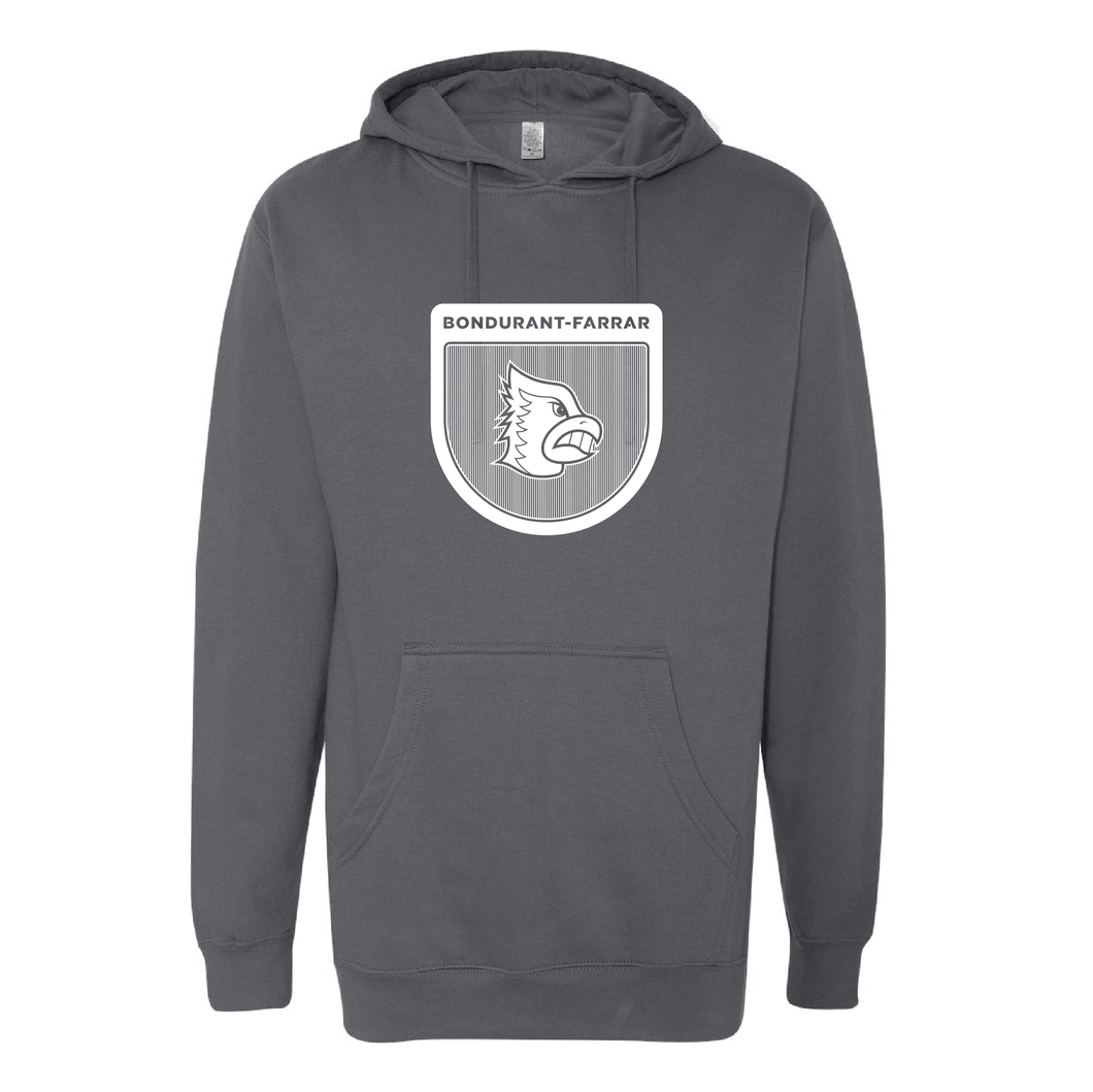 Bluejays Shield - Hooded Sweatshirt - Adult-Soft and Spun Apparel Orders