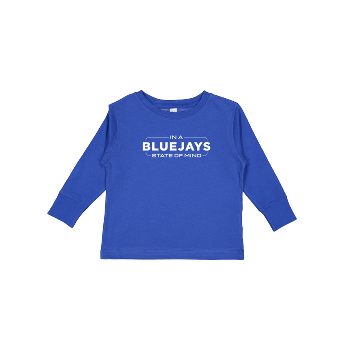 Bluejays State of Mind - Long Sleeve Crewneck T-Shirt - Toddler-Soft and Spun Apparel Orders