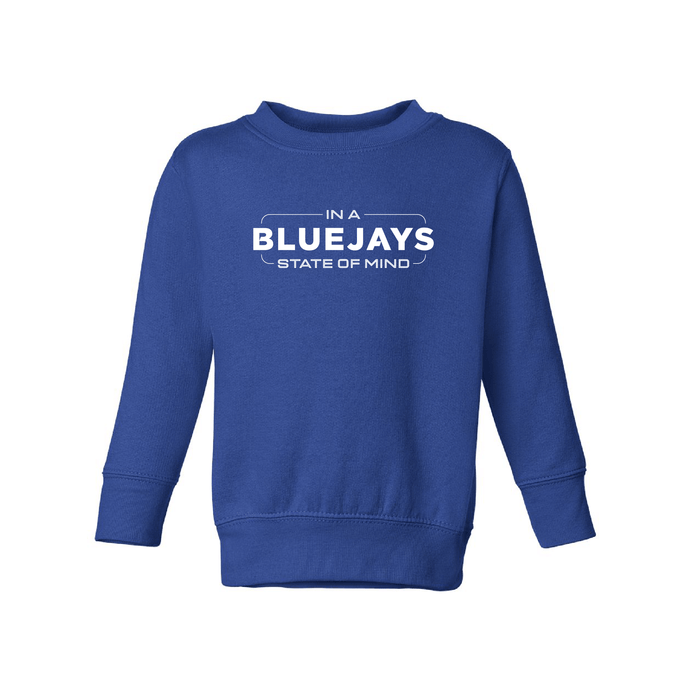 Bluejays State of Mind - Crewneck Sweatshirt - Toddler-Soft and Spun Apparel Orders