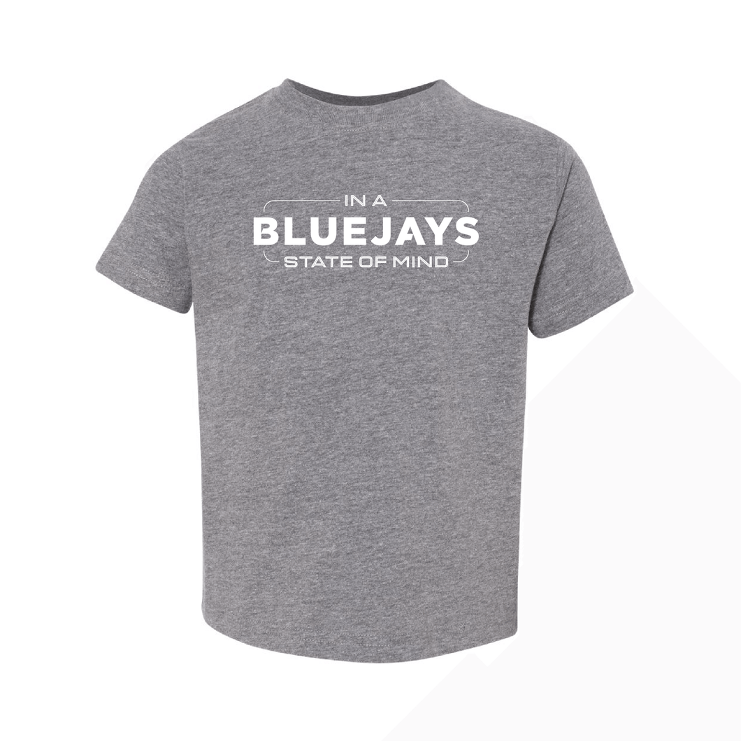 Bluejays State of Mind - Crewneck T-Shirt - Toddler-Soft and Spun Apparel Orders