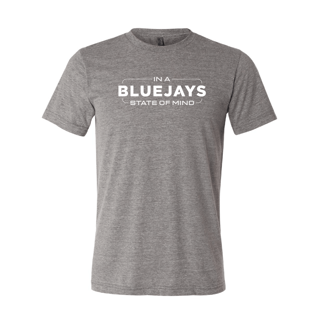 Bluejays State of Mind - Crewneck T-Shirt - Adult-Soft and Spun Apparel Orders