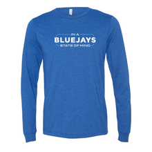 Load image into Gallery viewer, Bluejays State of Mind - Long Sleeve Crewneck T-Shirt - Adult-Soft and Spun Apparel Orders
