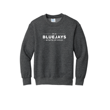 Load image into Gallery viewer, Bluejays State of Mind - Crewneck Sweatshirt - Youth-Soft and Spun Apparel Orders
