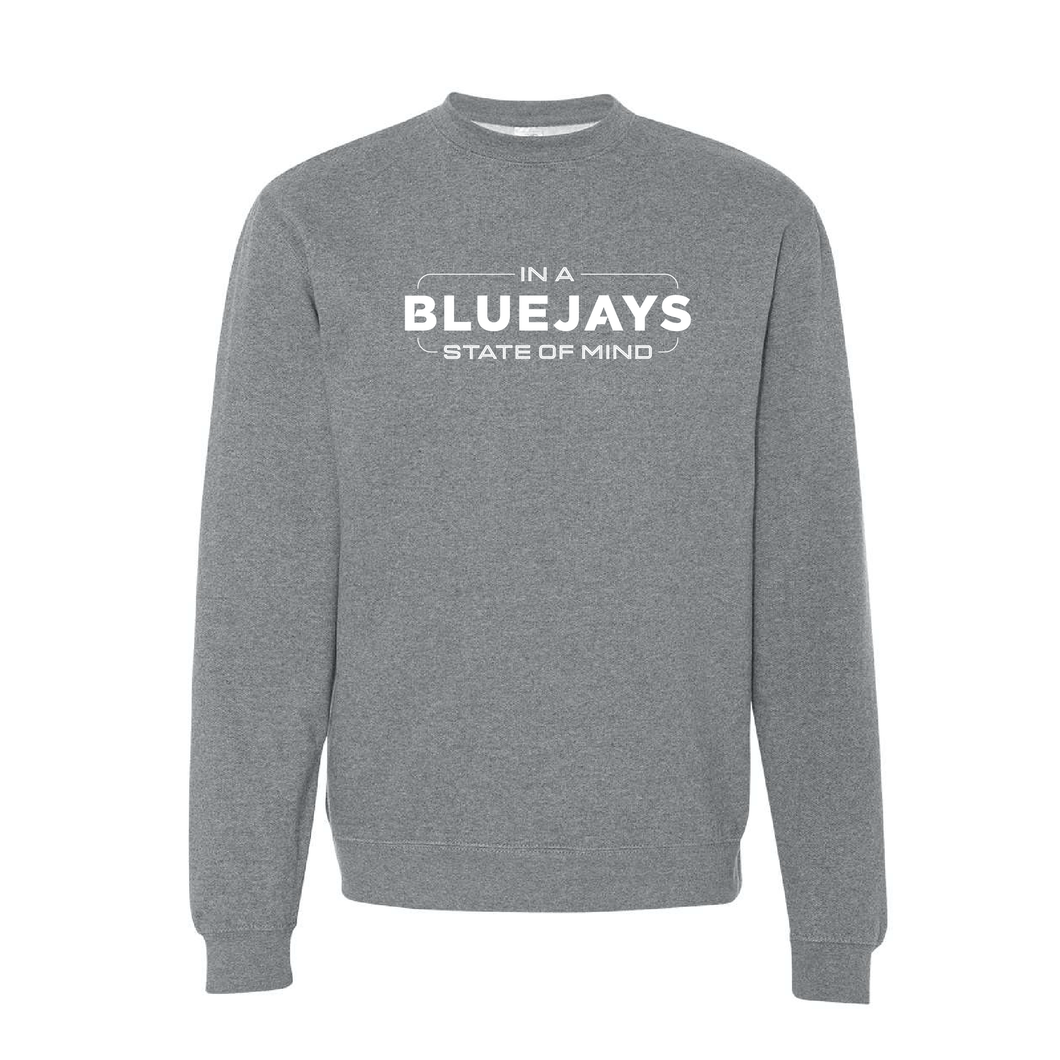 Bluejays State of Mind - Crewneck Sweatshirt - Adult-Soft and Spun Apparel Orders