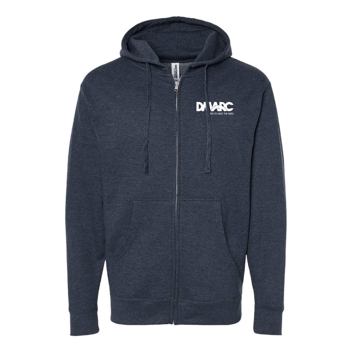 DMARC Left Chest Full-Zip Hooded Sweatshirt - Unisex Fit-Soft and Spun Apparel Orders