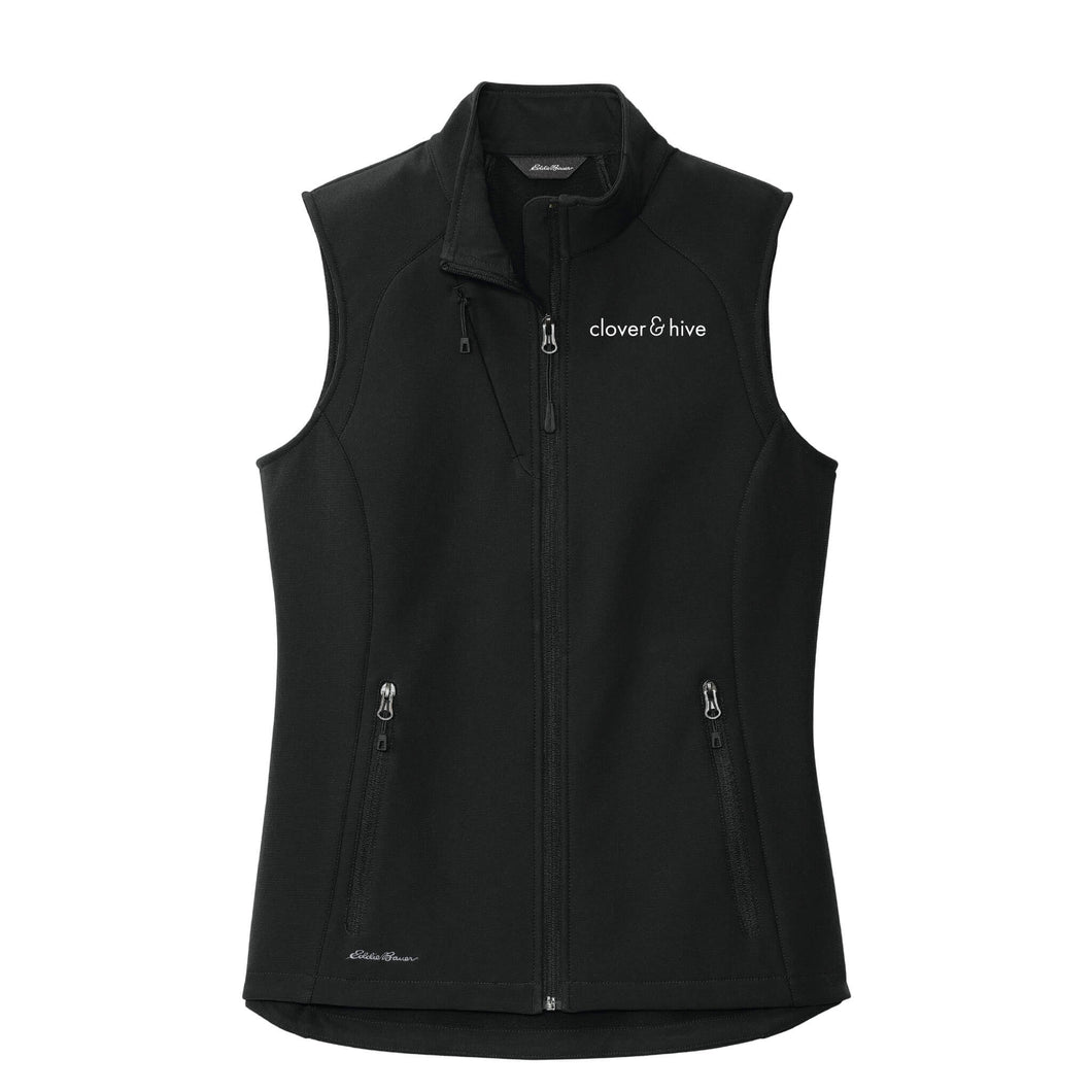 Clover & Hive Eddie Bauer Ladies Stretch Soft Shell Vest-Soft and Spun Apparel Orders