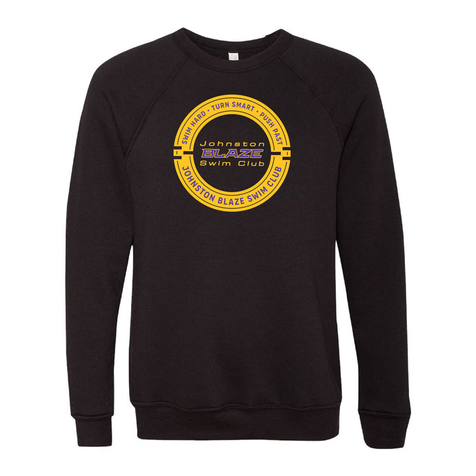 Johnston Blaze Swim Club Badge Performance Crewneck Sweatshirt - Adult-Soft and Spun Apparel Orders