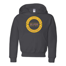 Load image into Gallery viewer, Johnston Blaze Swim Club Badge Hooded Sweatshirt - Youth-Soft and Spun Apparel Orders
