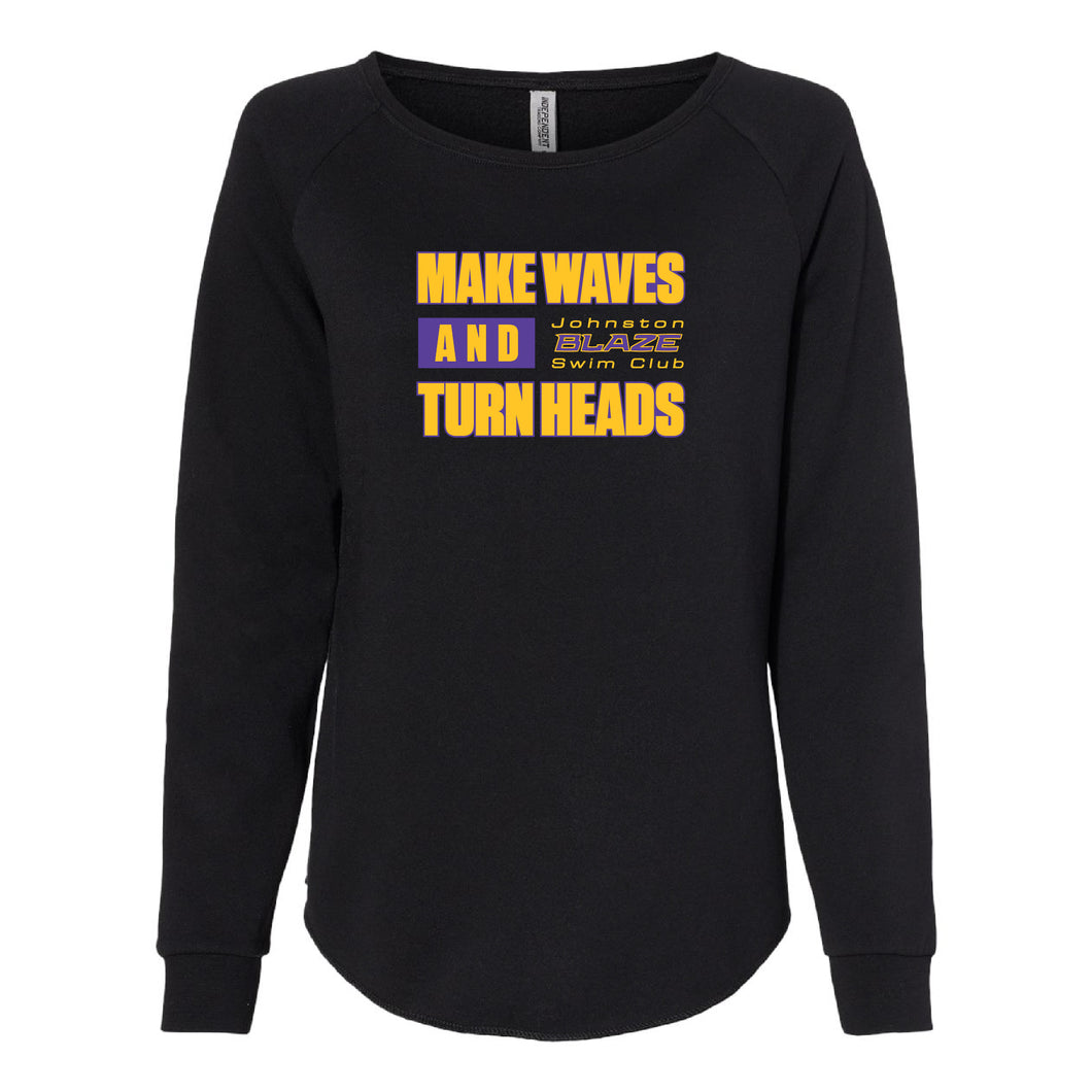 Johnston Blaze Make Waves Crewneck Sweatshirt - Womens-Soft and Spun Apparel Orders
