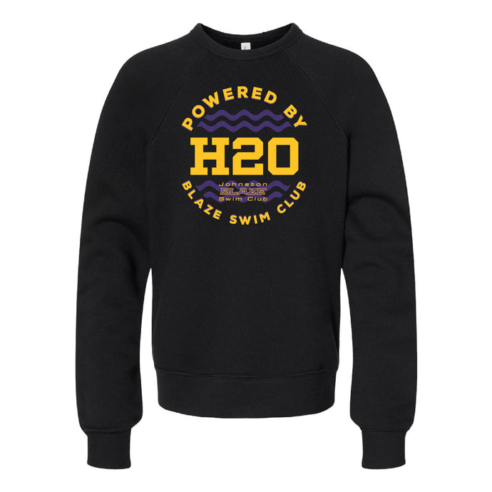 Johnston Blaze Swim Club Powered By H20 Crewneck Sweatshirt - Youth-Soft and Spun Apparel Orders