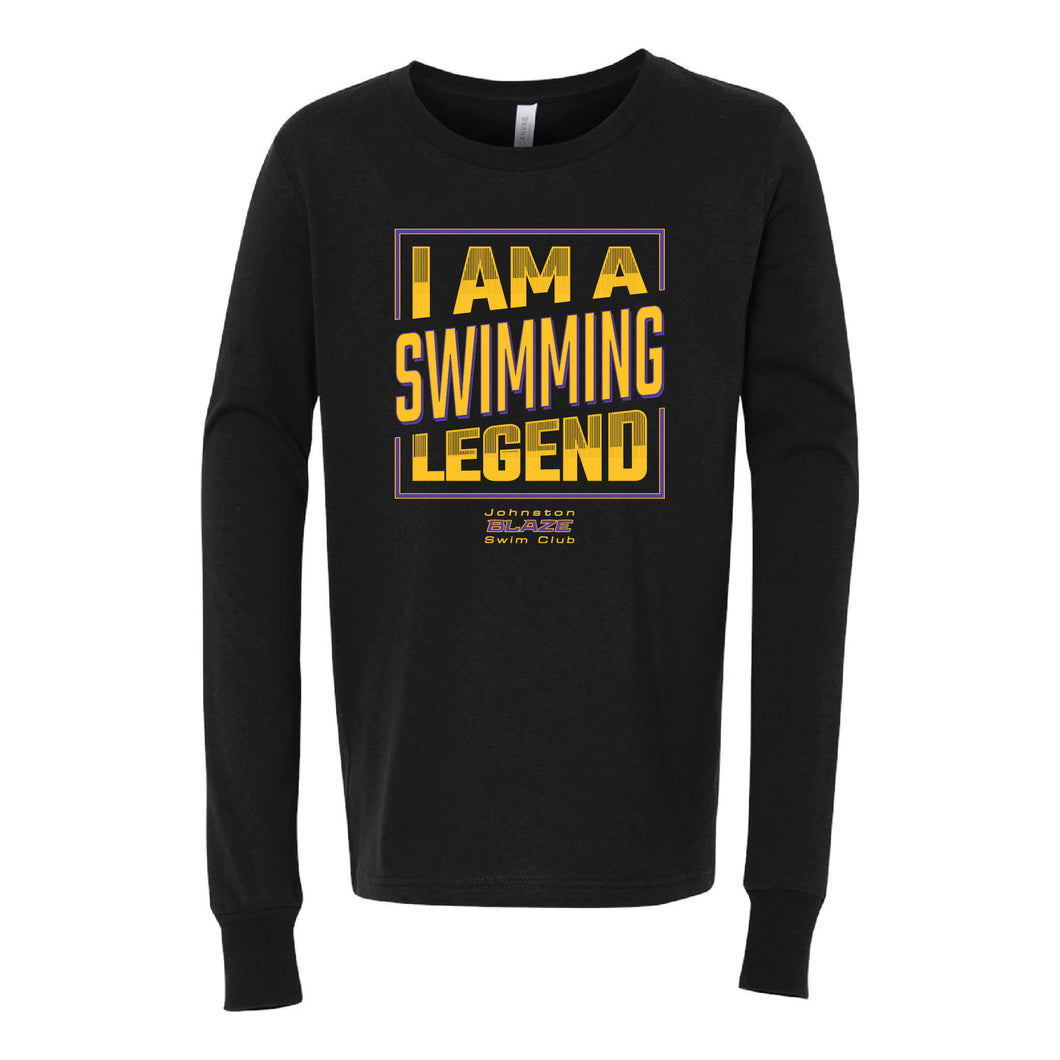 Johnston Blaze Swimming Legend Long Sleeve Tee - Youth-Soft and Spun Apparel Orders