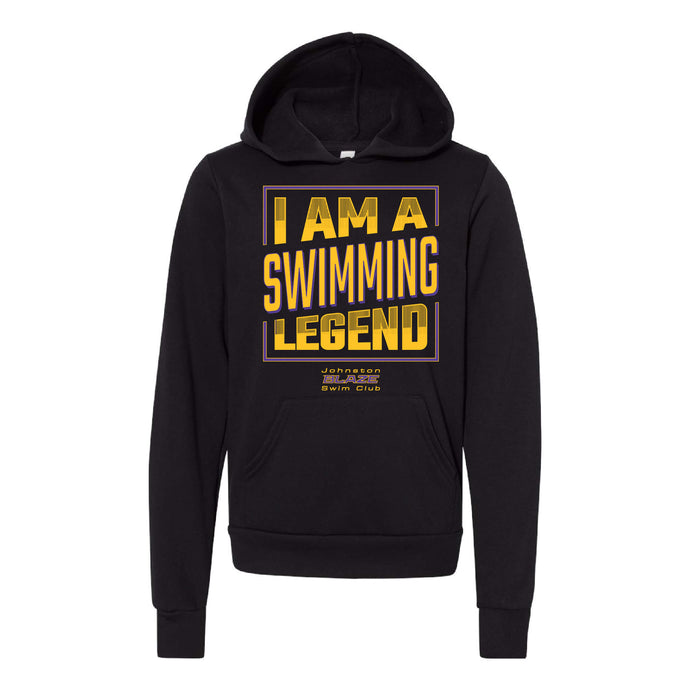 Johnston Blaze Swimming Legend Sponge Fleece Hoodie - Youth-Soft and Spun Apparel Orders