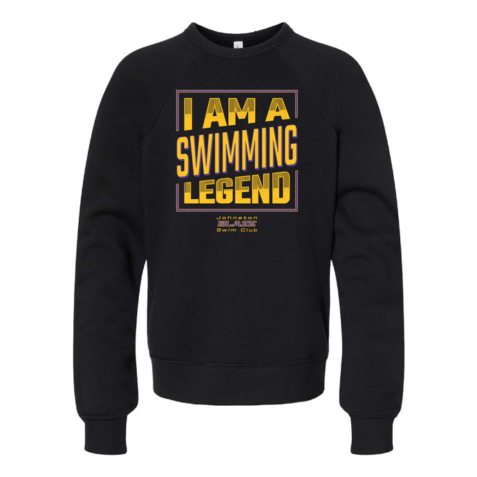 Johnston Blaze Swimming Legend Sponge Fleece Crewneck Sweatshirt - Youth-Soft and Spun Apparel Orders