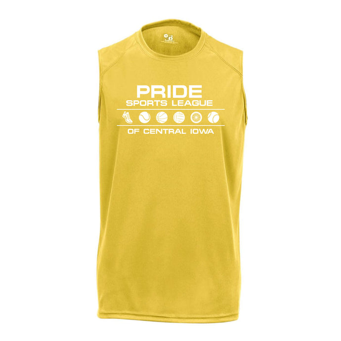 Pride Sports League White Imprint Sleeveless Shirt-Soft and Spun Apparel Orders