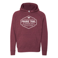 Load image into Gallery viewer, Prairie Trail Elementary Badge Hooded Sweatshirt - Youth-Soft and Spun Apparel Orders
