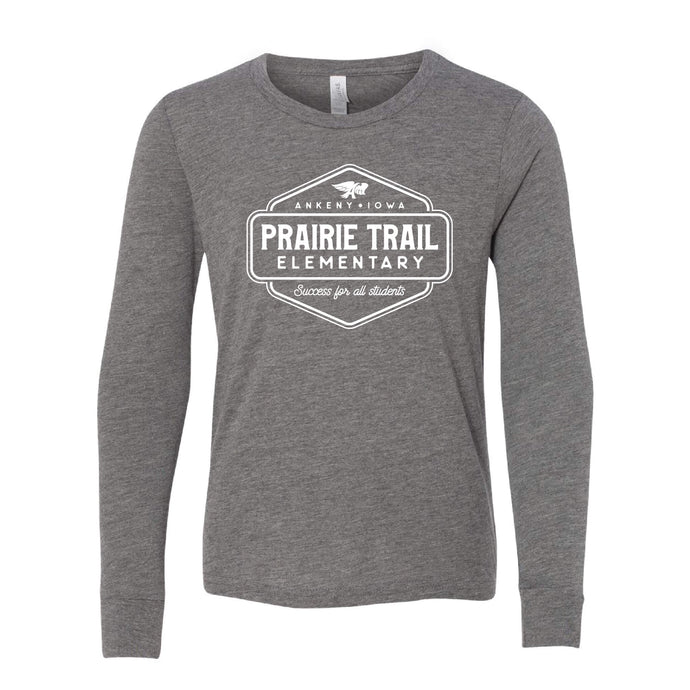 Prairie Trail Elementary Badge Long Sleeve T-Shirt - Youth-Soft and Spun Apparel Orders