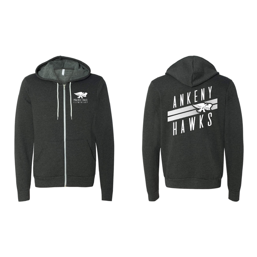 Ankeny Hawks Logo Slant Full Zip Hoodie - Adult-Soft and Spun Apparel Orders