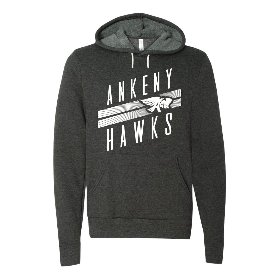 Ankeny Hawks Logo Slant Hooded Sweatshirt - Adult-Soft and Spun Apparel Orders
