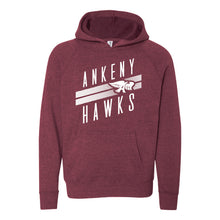 Load image into Gallery viewer, Ankeny Hawks Logo Slant Hooded Sweatshirt - Youth-Soft and Spun Apparel Orders

