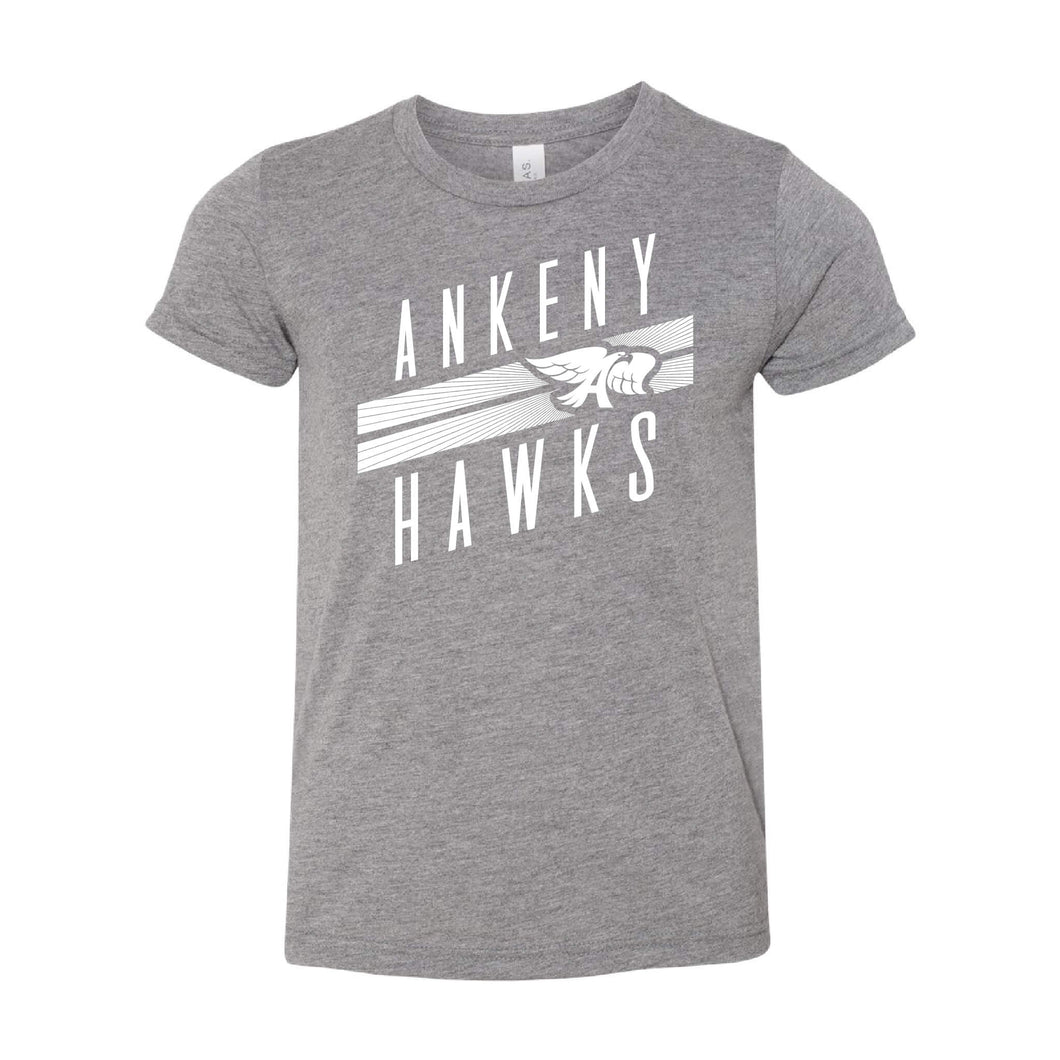 Ankeny Hawks Logo Slant T-Shirt - Youth-Soft and Spun Apparel Orders