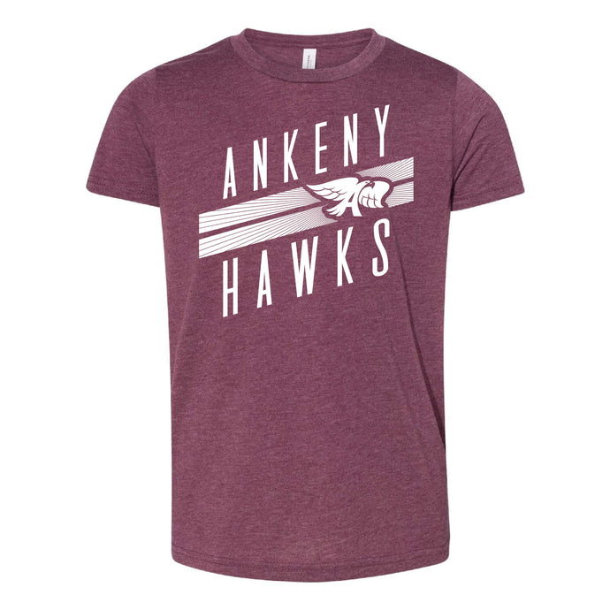 Ankeny Hawks Logo Slant T-Shirt - Youth-Soft and Spun Apparel Orders
