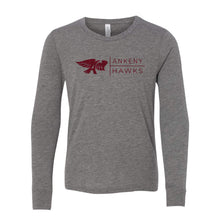 Load image into Gallery viewer, Ankeny Hawks Logo Horizontal Long Sleeve T-Shirt - Youth-Soft and Spun Apparel Orders
