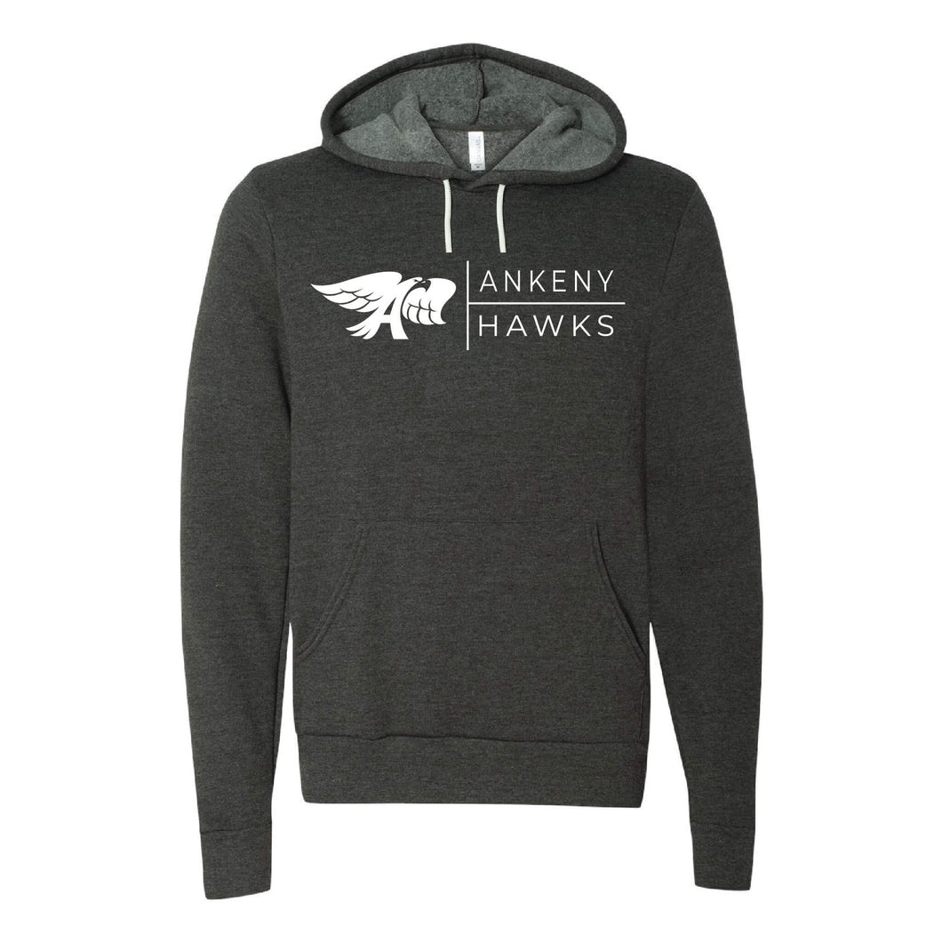 Ankeny Hawks Logo Horizontal Hooded Sweatshirt - Adult-Soft and Spun Apparel Orders