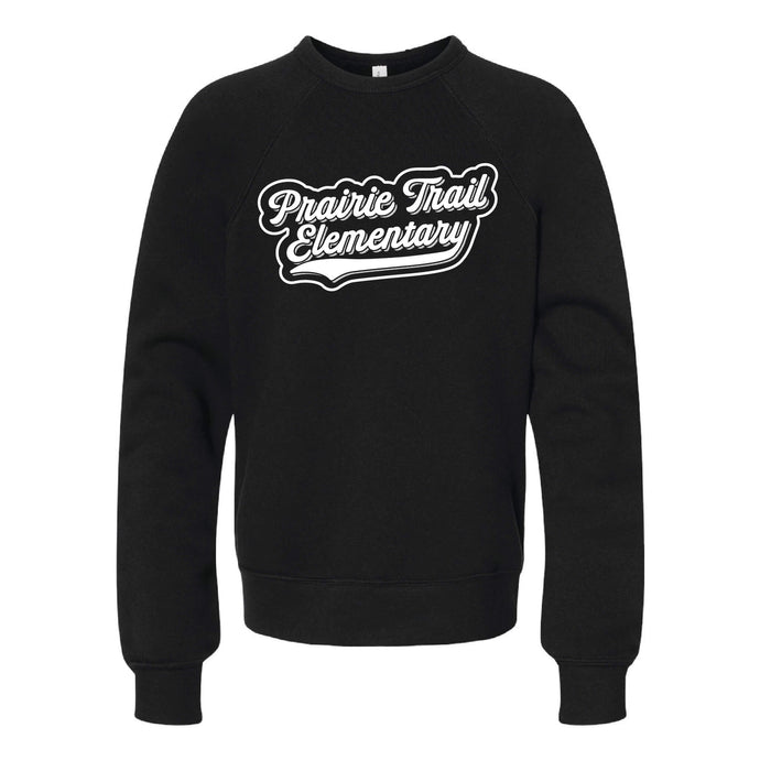 Prairie Trail Elementary Baseball Script Sweatshirt - Youth-Soft and Spun Apparel Orders