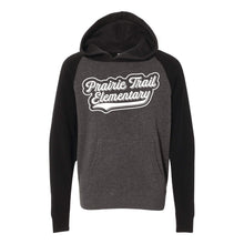 Load image into Gallery viewer, Prairie Trail Elementary Baseball Script Hooded Sweatshirt - Youth-Soft and Spun Apparel Orders
